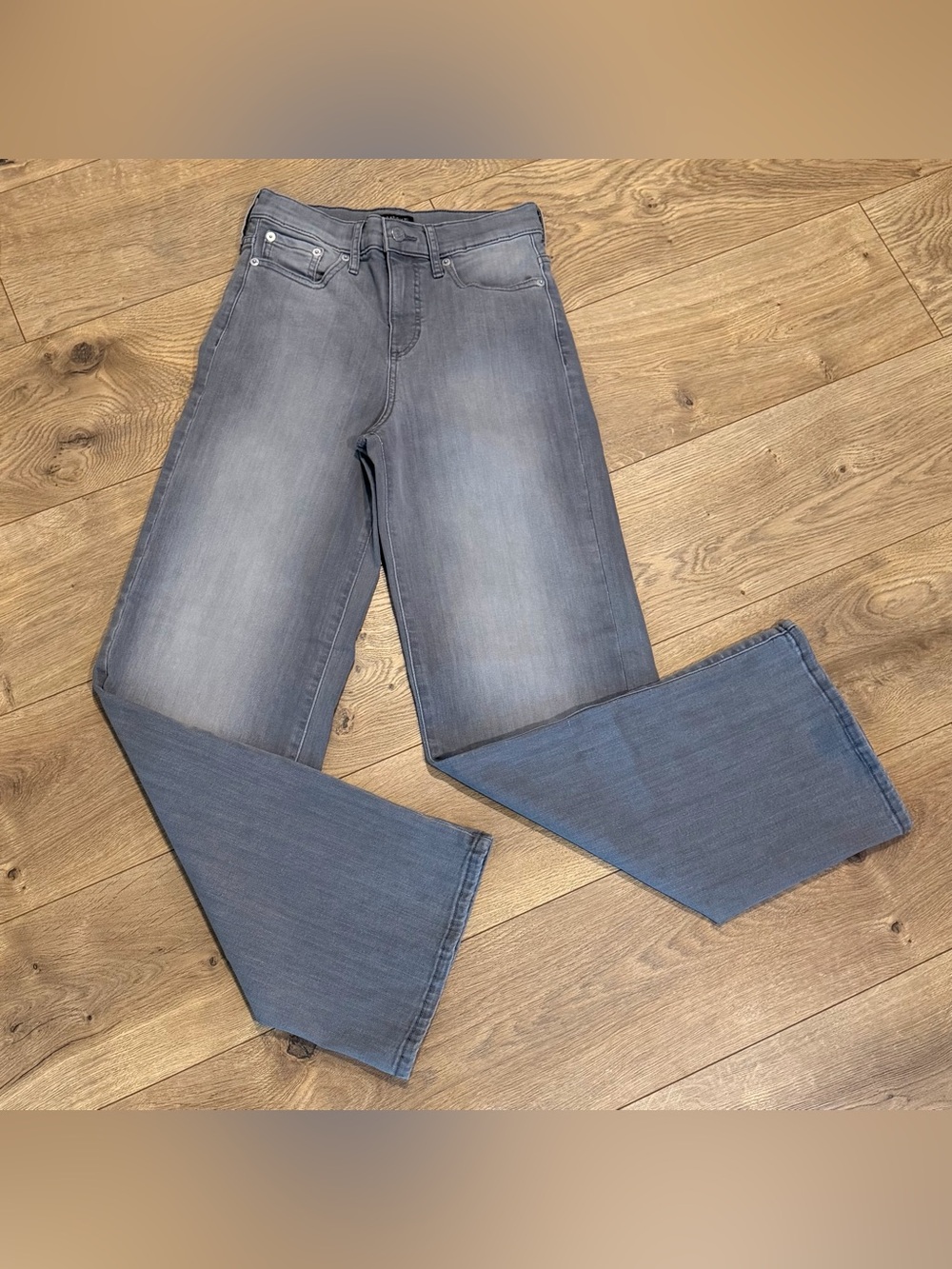 Banana Republic Womens High Rise Wide Leg Gray Denim Jeans Medium Wash Size 25/0